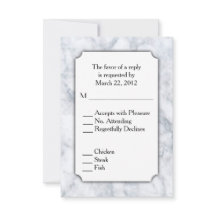 Réponse RSVP en marbre avec choix de menu
