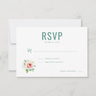 Réponse RSVP Florale Verte Élégante