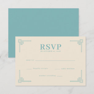 Réponse RSVP Géométrique Turquoise Élégante