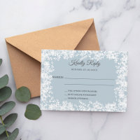Réponse RSVP mariage hivernal bleu poussiéreux