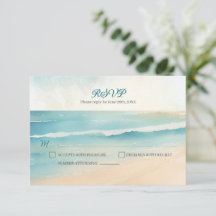 Réponse RSVP Mariage Rames de Plage à l'Aquarelle