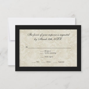 Réponse RSVP, Noir n Blanc Cercle Damas