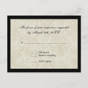 Réponse RSVP, Noir n Blanc Cercle Damas