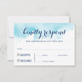 RÉPONSE RSVP RÉPONSE bleu aquarelle repas adultes