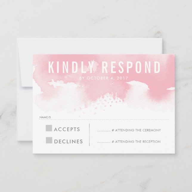 RÉPONSE RSVP RÉPONSE moderne aquarelle bleu rose (Devant)