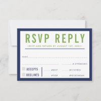 RÉPONSE RSVP RÉPONSE moderne bleu marine bleu vert