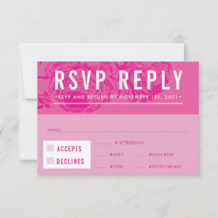 RÉPONSE RSVP RÉPONSE moderne élégant rose floral