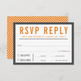 RÉPONSE RSVP RÉPONSE moderne gris orange