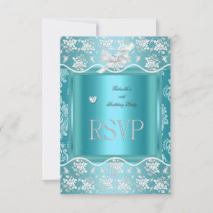 Réponse RSVP Réponse Pretty Blue White Lace