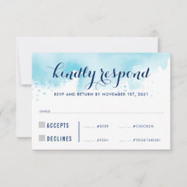 RÉPONSE RSVP RÉPONSE repas d'aquarelle bleu modern