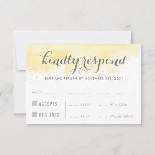 RÉPONSE RSVP RÉPONSE Repas d'aquarelle jaune