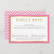 RÉPONSE RSVP RÉPONSE simple chevron motif rose