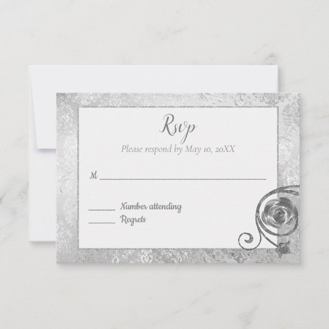 Réponse RSVP Silver Rose (Devant)