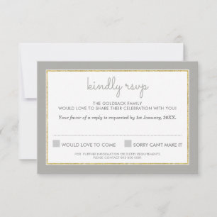 Réponse RSVP simple motif rayure grise