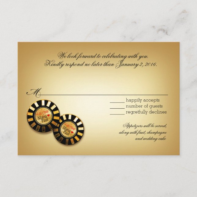 Réponse RSVP VIP Paul Las Vegas | rouge (Devant)