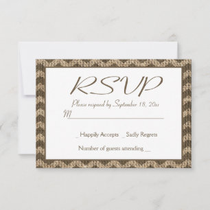 Réponse Rustique RSVP Toile Marron Chevron Rayure