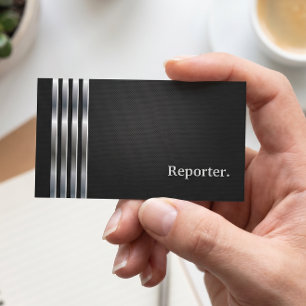 Reporter Beruflich Black Silver Visitenkarte