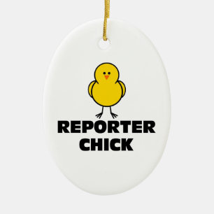 Reporter-Küken Keramik Ornament