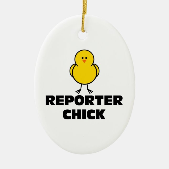 Reporter-Küken Keramik Ornament (Vorne)