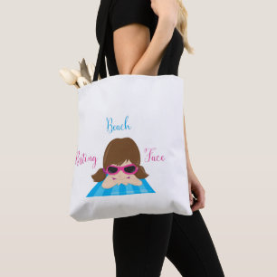 Repos Beach Face Girl sur le Sac fourre-tout Beach