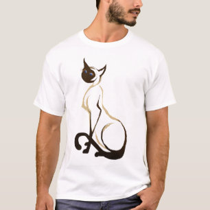 Reposer le T-shirt de chat assez siamois