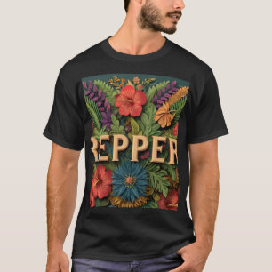 Repper Tropical Flower Art - 3D Papier geschnitten T-Shirt