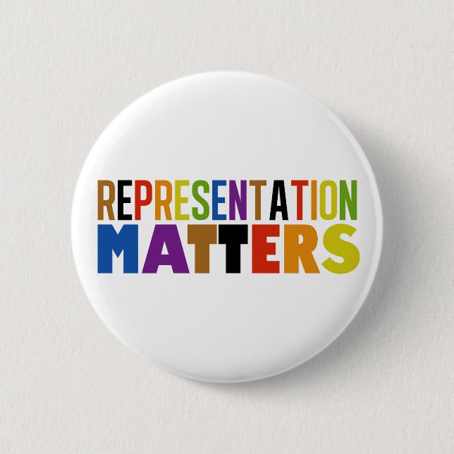 Repräsentation zählt Regenbogen Vielfalt Button (Vorderseite)