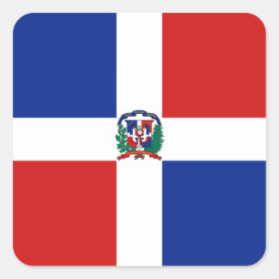 Représentant dominicain. Autocollant de drapeau