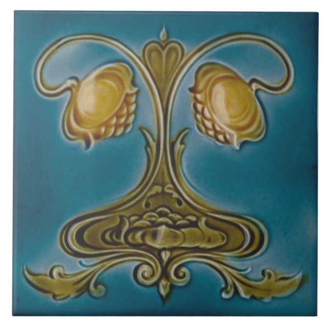 Repro Anfang der 1900er Jahre Englisch Art Nouveau Fliese (Vorderseite)