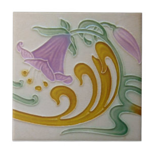 Repro Antiquitäten Jugendstil Lily Tubeline Grenz Fliese