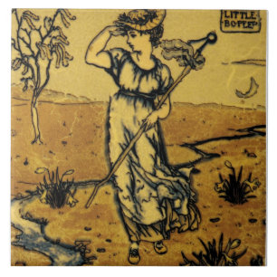 Repro Art Nouveau Modern Little Bo Peep Sketch Fliese