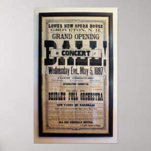 Repro Briefbeschwerer-Theaterbreitseite 1897 Poster