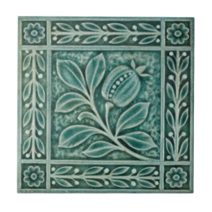 Repro c1900 Aquamarin Majolica Imitats Hilfsmittel Fliese