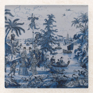 Repro Chinoiserie Delft Blue and White Glasuntersetzer