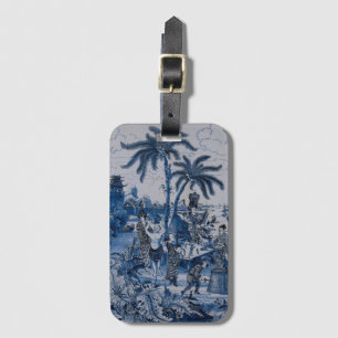 Repro Chinoiserie Delft Blue und White Tile Gepäckanhänger