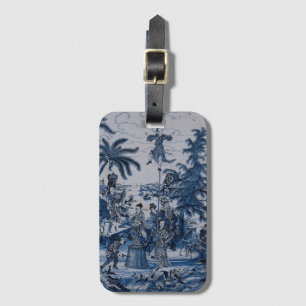 Repro Chinoiserie Delft Blue und White Tile Gepäckanhänger