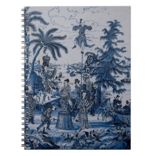 Repro Chinoiserie Delft Blue und White Tile Notizblock