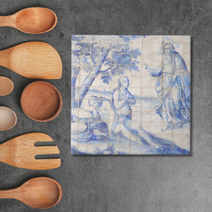 Repro Delft-Fliese Adam und Eva Biblisch Fliese