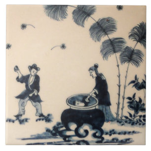 Repro Delft-Fliese Chinoiserie Hexerei Fliese