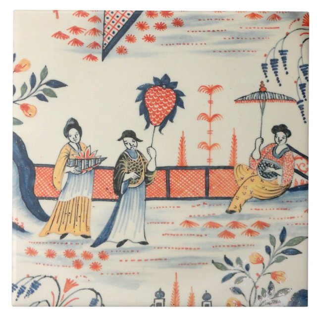 Repro Delft Tile Chinoiserie Fliese (Vorderseite)