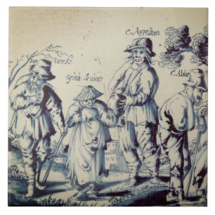 Repro Delft Tile Les Gueux Antique Fliese