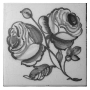 Repro Desoftware Floral Bouquet Blue Delft Tile Fliese