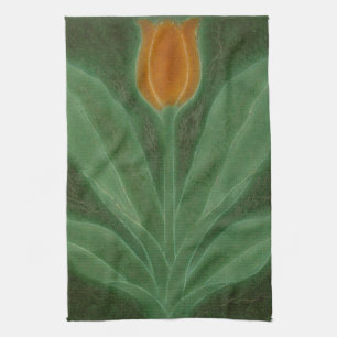 Repro Gelb Grün Tulpe Art Nouveau Fliese Geschirrtuch