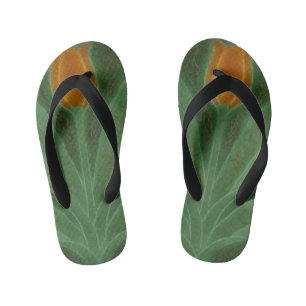 Repro Gelb Grün Tulpe Art Nouveau Kinderbadesandalen