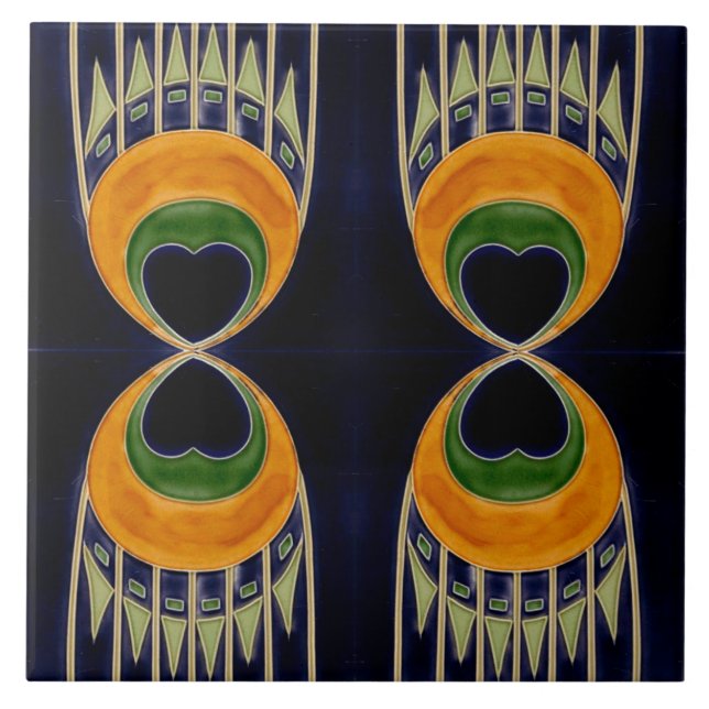 Repro German Art Nouveau Jugendstil Frieze Border Fliese (Vorderseite)