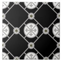 Repro Gothic Geometric Gemustert Schwarz-weiß Gray