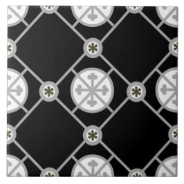 Repro Gothic Geometric Gemustert Schwarz-weiß Gray Fliese