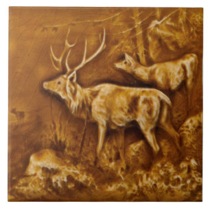 Repro Hamilton Art Tile Works Imitats Relief Elk T Fliese