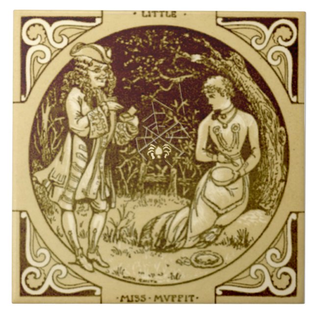 Repro Minton LIttle Miss Muffet Kinderzimmer Rhyme Fliese (Vorderseite)