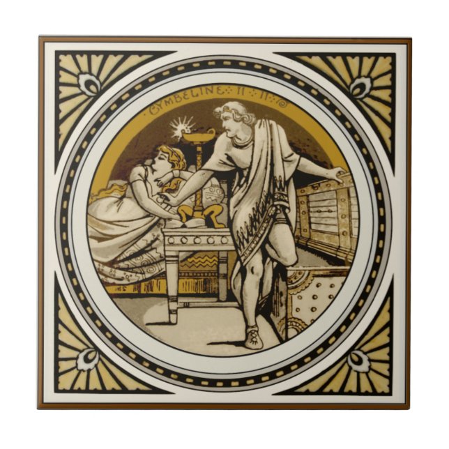 Repro Minton Shakespeare Cymbeline Picture Tile Fliese (Vorderseite)